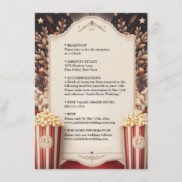 Cinema Retro Movie Ticket Meest populaire bruiloft Informatiekaartje