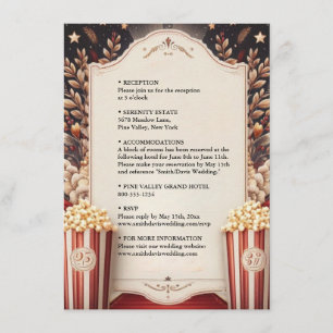 Cinema Retro Movie Ticket Meest populaire bruiloft Informatiekaartje