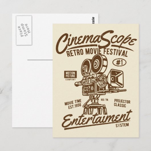 Cinema scope Classic Retro Hollywood Camera Motion Briefkaart (Voorkant / Achterkant)