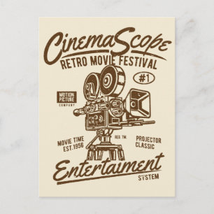 Cinema scope Classic Retro Hollywood Camera Motion Briefkaart