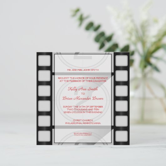 Cinema Square-uitnodiging Kaart (Staand voorkant)