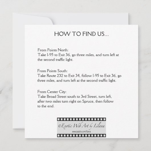 Cinema Square-uitnodiging Kaart (Achterkant)