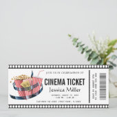 cinema ticket Invitation Kaart (Staand voorkant)
