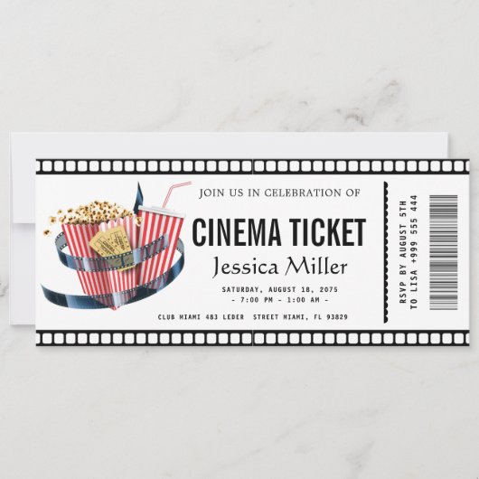 cinema ticket Invitation Kaart (Voorkant)