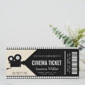cinema ticket Invitation Kaart (Staand voorkant)