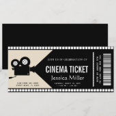 cinema ticket Invitation Kaart (Voorkant / Achterkant)