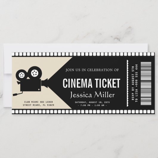 cinema ticket Invitation Kaart (Voorkant)
