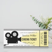cinema ticket Invitation Kaart (Staand voorkant)