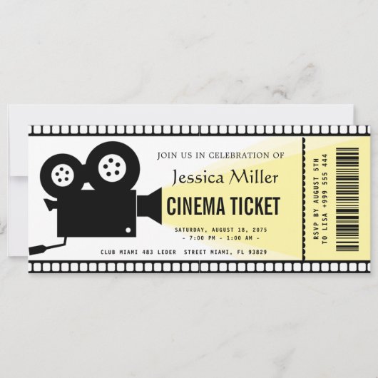 cinema ticket Invitation Kaart (Voorkant)