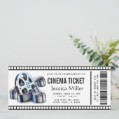 cinema ticket Invitation Kaart (Staand voorkant)
