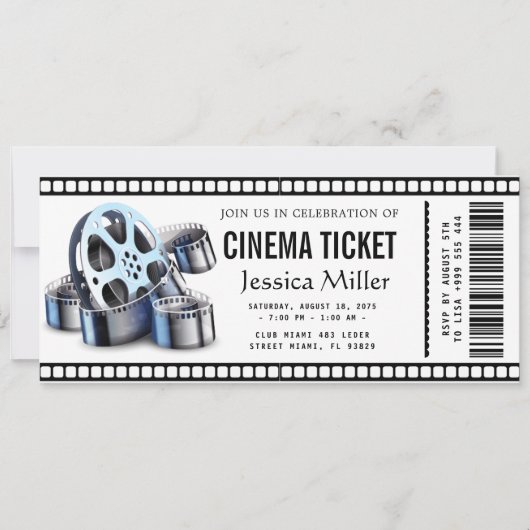 cinema ticket Invitation Kaart (Voorkant)
