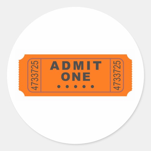 Cinema Ticket Ronde Sticker (Voorkant)