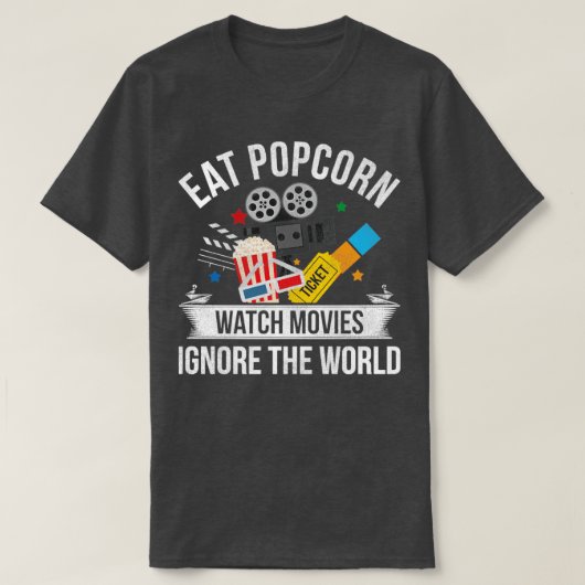 Cinema Ticket Snack Retro Popcorn T-shirt (Design voorkant)
