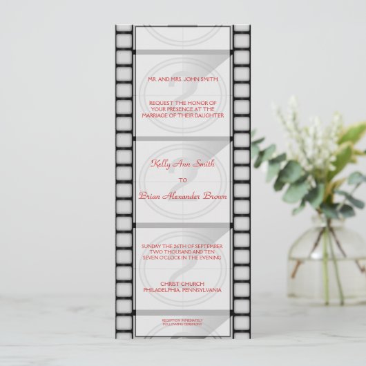Cinema "Ticket" Uitnodiging/Menu Kaart (Staand voorkant)