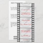 Cinema "Ticket" Uitnodiging/Menu Kaart (Voorkant / Achterkant)