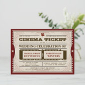 Cinema Ticket - Uitnodiging voor een bruiloft (Staand voorkant)