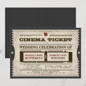 Cinema Ticket - Weddenschap op grijs Kaart (Voorkant / Achterkant)