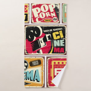 cinema vertoont collectie. Filmindustrie Badhanddoek