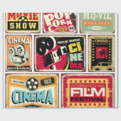  cinema vertoont collectie. Filmindustrie Cadeaupapier (Vlak)