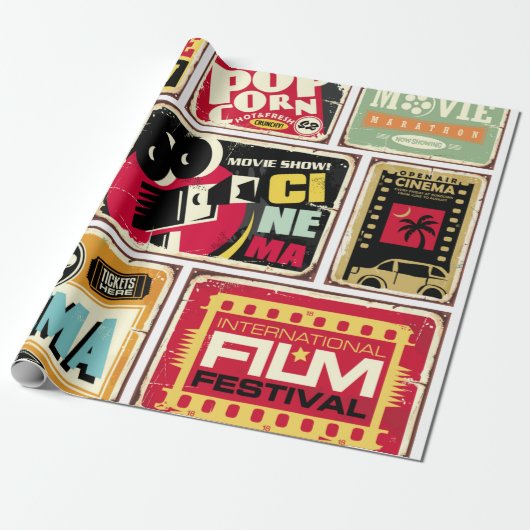  cinema vertoont collectie. Filmindustrie Cadeaupapier (Uitgerold)