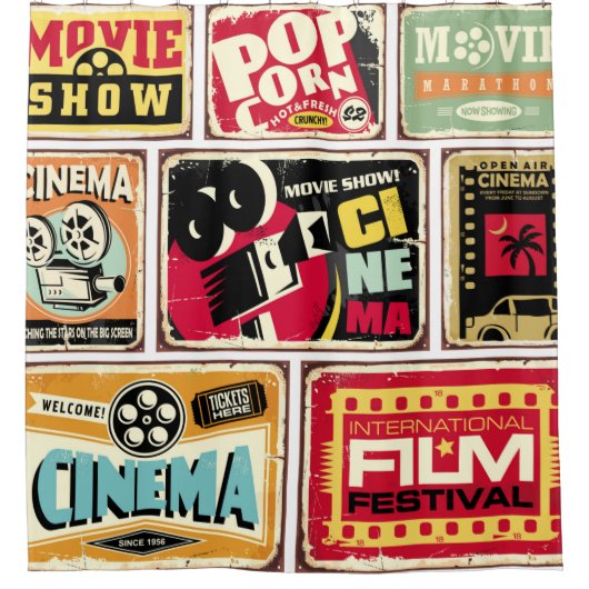  cinema vertoont collectie. Filmindustrie Douchegordijn (Voorkant)