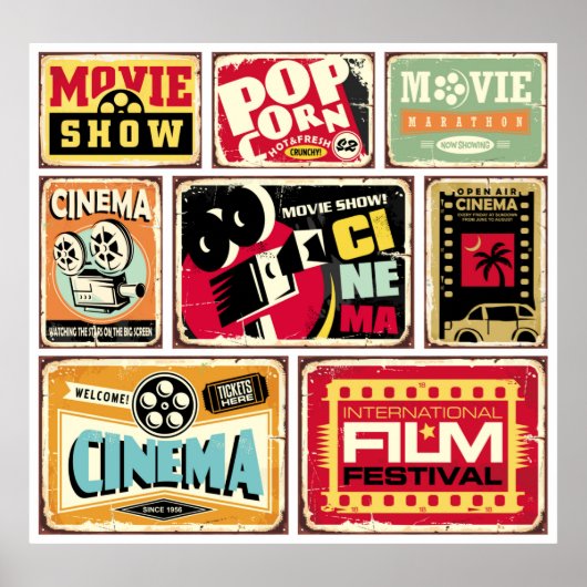  cinema vertoont collectie. Filmindustrie Poster (Voorkant)