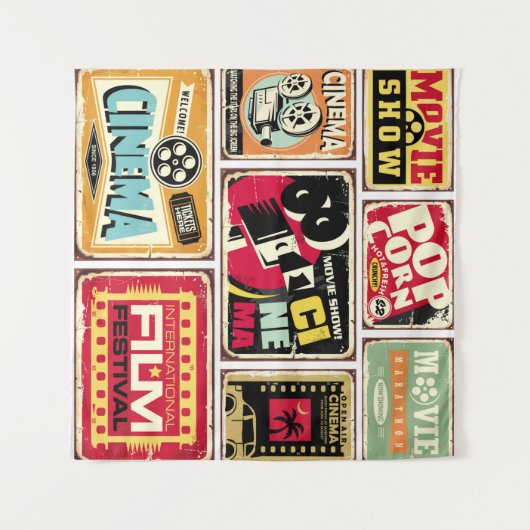  cinema vertoont collectie. Filmindustrie Wandkleed (Voorkant (horizontaal))