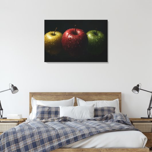 Cinematic Appels Hyper Realistische Macro Stilleve Canvas Afdruk (Insitu (Slaapkamer))