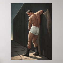 Cinematic man aan de muur poster