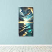 Cinematic Ocean Horizon - Canvas Kunstprint Afdruk (Insitu (Houten vloer))