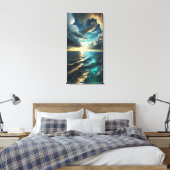 Cinematic Ocean Horizon - Canvas Kunstprint Afdruk (Insitu (Slaapkamer))