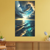 Cinematic Ocean Horizon - Fine Art Canvas Print (Insitu (Woonkamer))