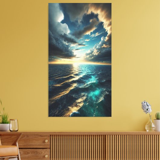 Cinematic Ocean Horizon - Fine Art Canvas Print (Insitu (Woonkamer))
