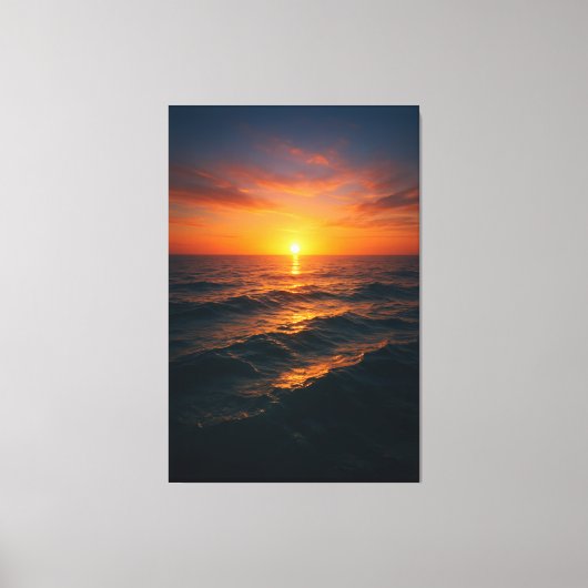 Cinematic Ocean Sunset - Realistische kunst Canvas Afdruk (Voorkant)