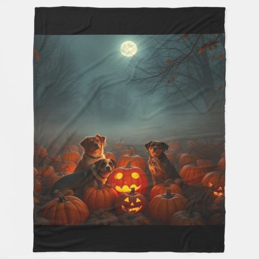 Cinematic Pumpkin Patch Pet Blanket | Fall Magic Fleece Deken (Voorkant)