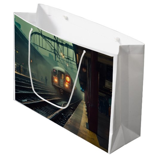 Cinematic Trein Grote Gift Bag Groot Cadeauzakje (Voorkant Gekanteld)