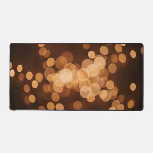 Cinematic Warm Goud Wazige Bokeh Bureaumat (Voorkant)