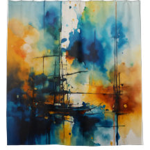 cinematische kunst | Modern blauw en Sinaasappel