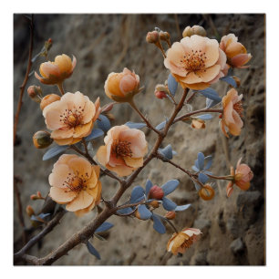 Cinematische Natuur: Dramatische bloemenillustrati Perfect Poster