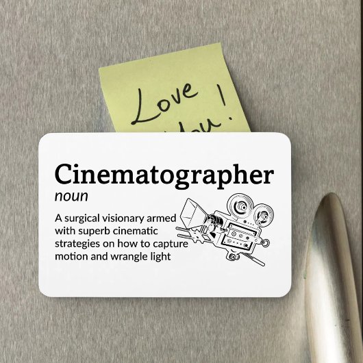Cinematographer Definitie - Set Life 4" x 6" Flex Magneet