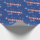 Cinerama (blauw) - Verpakkingspapier Cadeaupapier (Hoek)