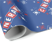 Cinerama (blauw) - Verpakkingspapier Cadeaupapier (Rol Hoek)