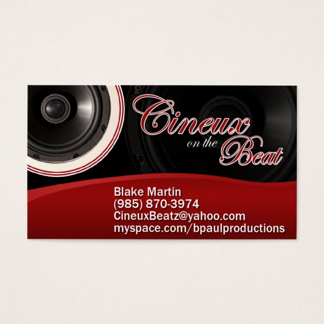 Cineux op de Beat Visitekaartje (Voorkant)
