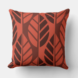 Cinnabar Red Leaves Pattern Kussen