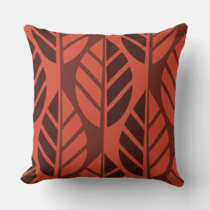 Cinnabar Red Leaves Pattern Kussen