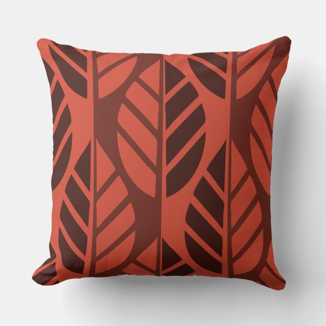 Cinnabar Red Leaves Pattern Kussen (Voorkant)