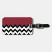 Cinnabar Red Pattern op grote zigzag Chevron Bagagelabel (Voorkant horizontaal)