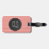 Cinnabar Stripes; Gestreept; Retro schoolbord Bagagelabel (Achterkant horizontaal)