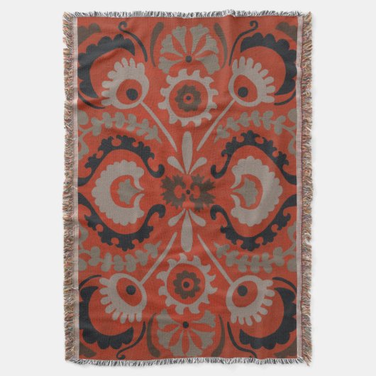 Cinnabar Suzani I Deken (Voorkant Verticaal)