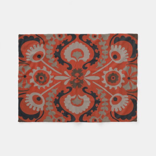 Cinnabar Suzani I Fleece Deken (Voorkant (Horizontaal))